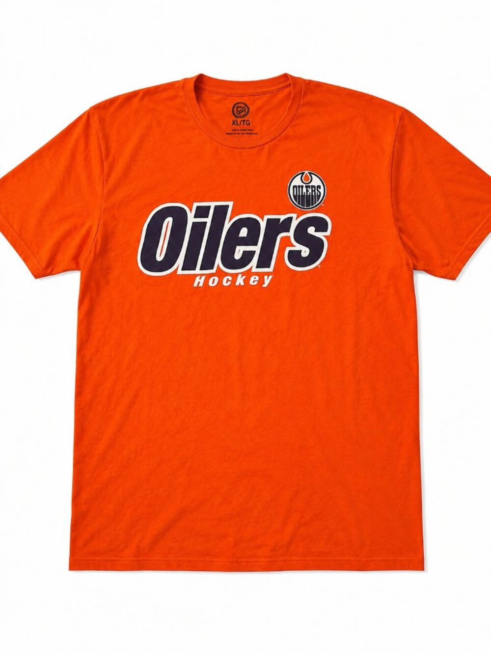 Edmonton Oilers Hockey Logo Tee Orange NHL Official Licensed Product 100% Cotton